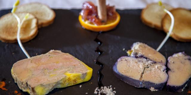 Assiette foie gras restaurant à Lourdes