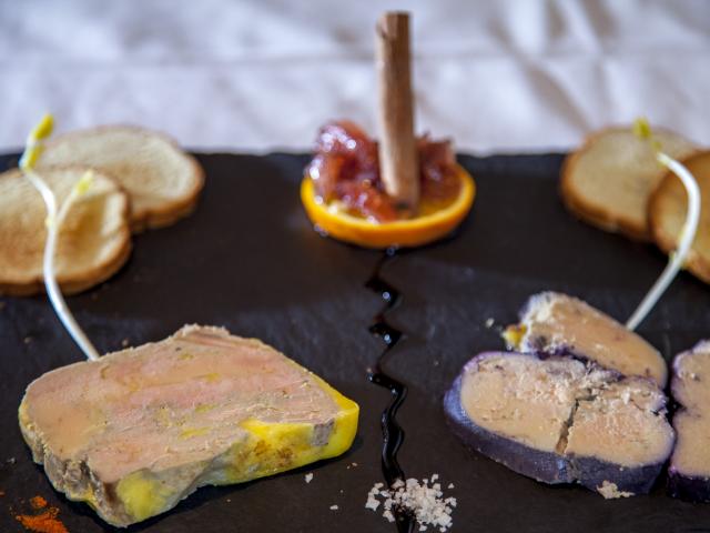 Assiette foie gras restaurant à Lourdes