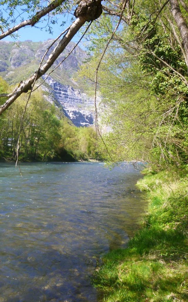 Les berges du Gave de Pau à Lourdes